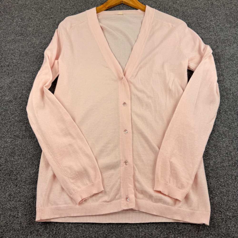 J.Crew Cardigan Women Medium Pink Good Cotton V-Neck Button Front Classic